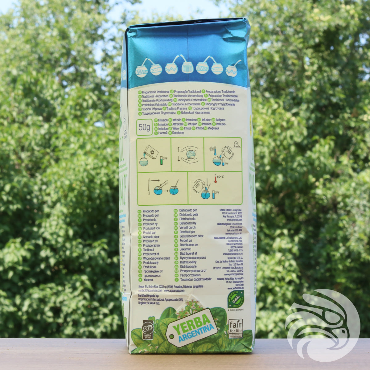 Aguamate Yerba Mate organică • Preparată cu tulpini • 500 g