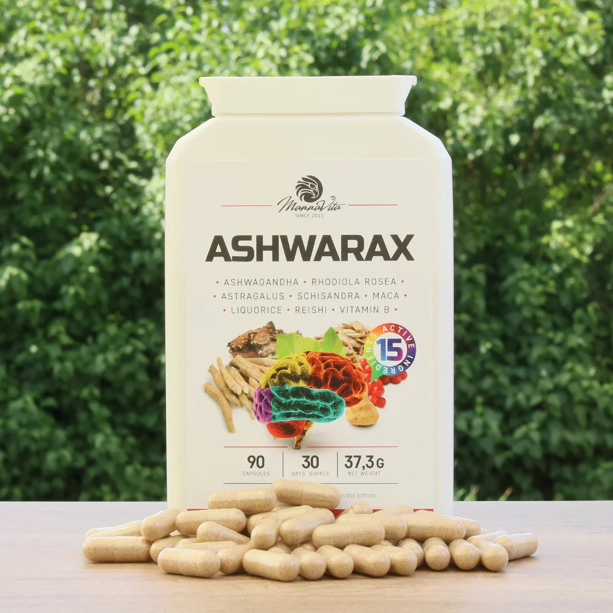 Ashwarax for anxiety, panic & insomnia relief • 90 capsules - Mannavita