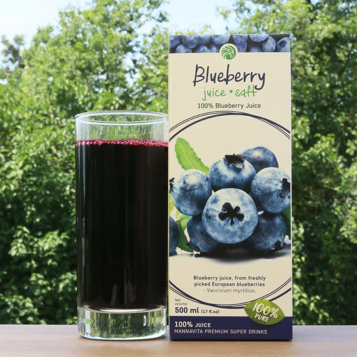 Mannavita Blueberry 100% pure pressed juice • 500 ml - Mannavita