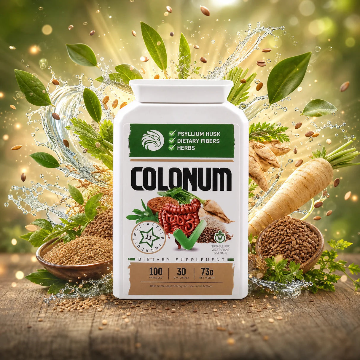 COLONUM capsule pentru curățarea colonului și refacerea florei intestinale • 100 capsule