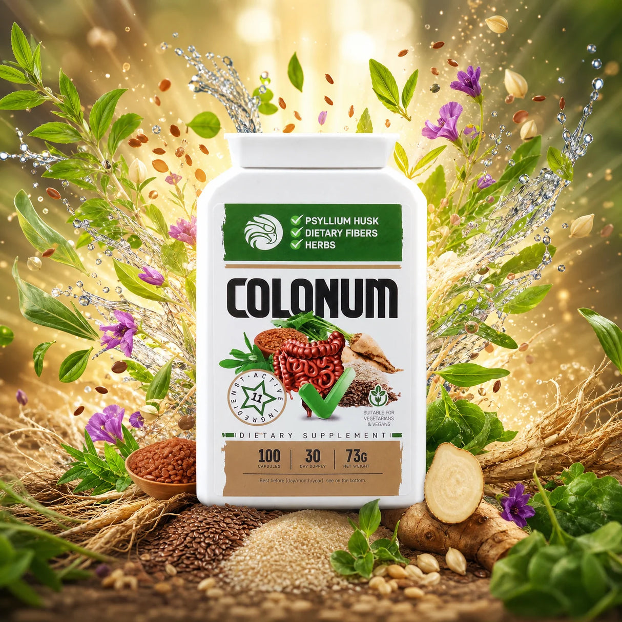 COLONUM capsule pentru curățarea colonului și refacerea florei intestinale • 100 capsule