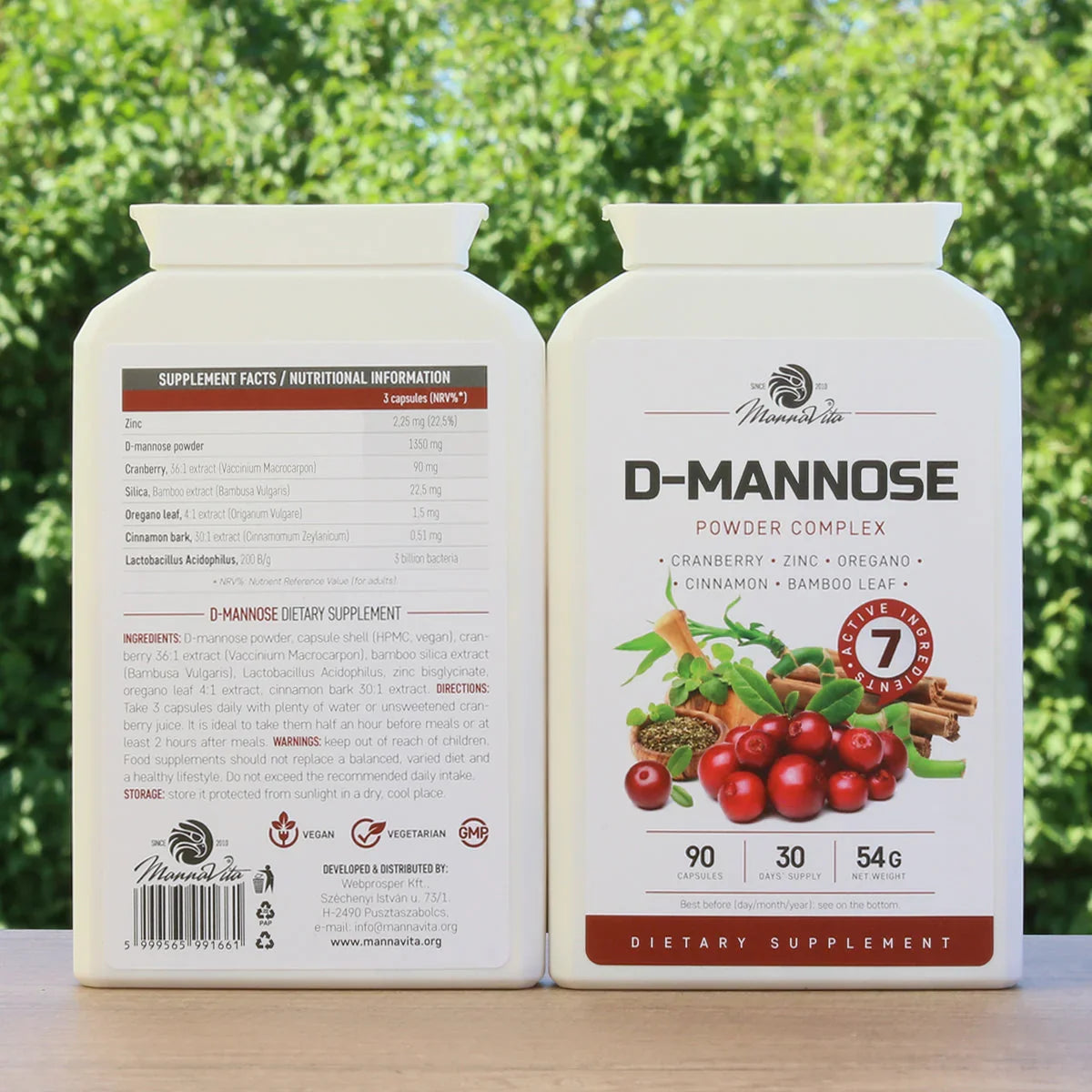 Mannavita D-mannose Complex • with Cranberry extract • 90 capsules - Mannavita