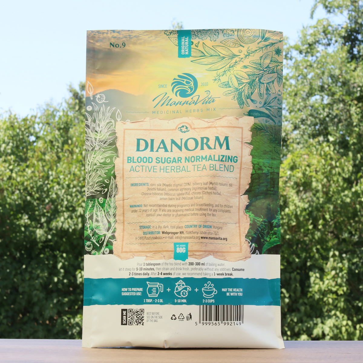 DIANORM Amestec activ de ceai din plante pentru normalizarea glicemiei • 80g