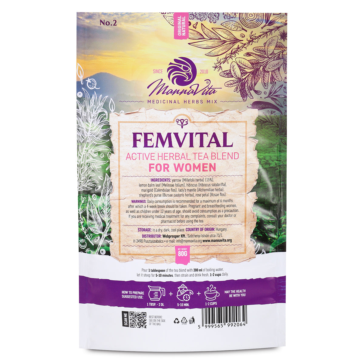 FEMVITAL amestec activ de ceai din plante pentru femei • 80g