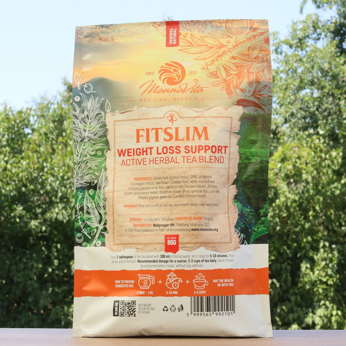 FITSLIM Suport activ pentru pierderea în greutate, amestec de ceai din plante • 80g