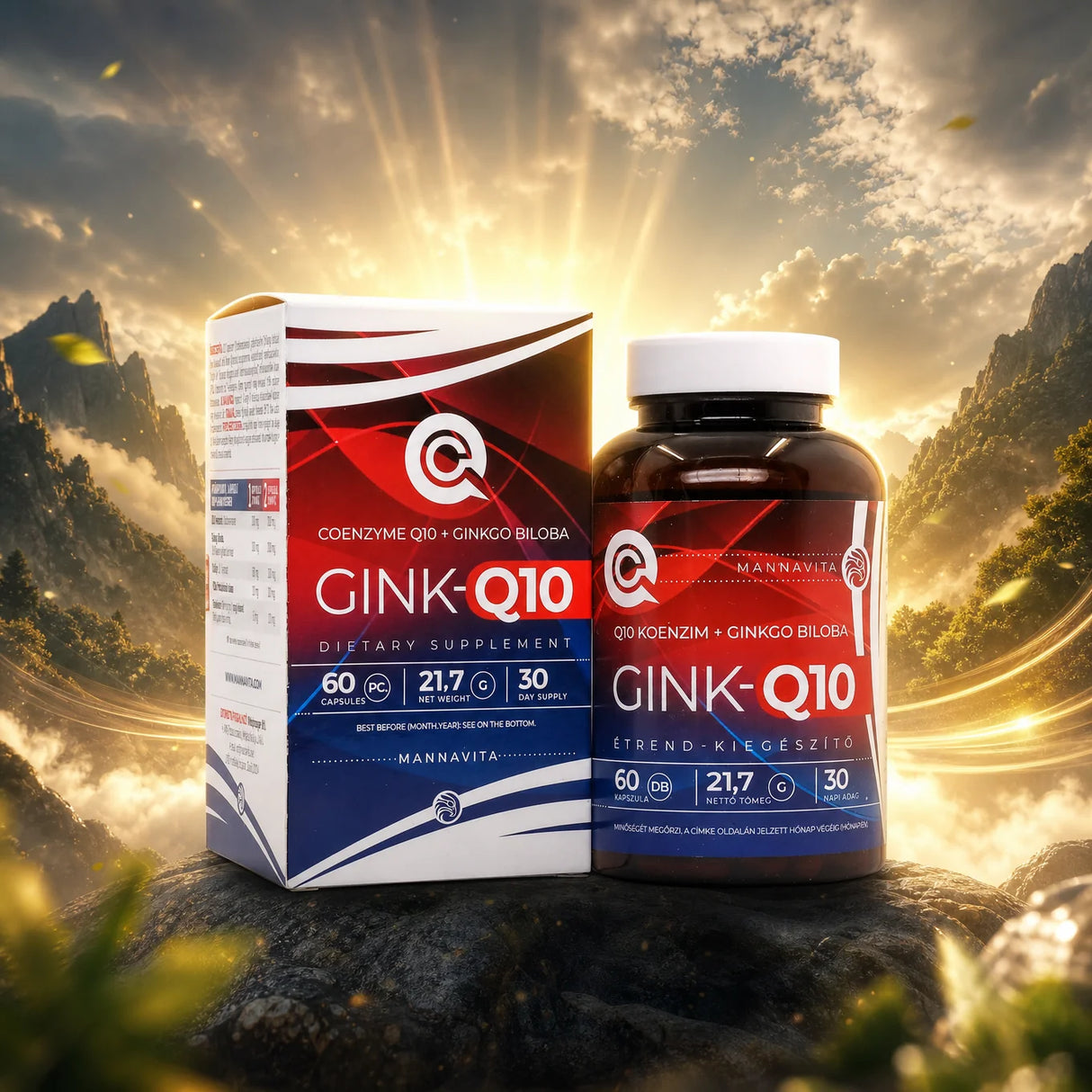 GINK-Q10 • Complex de Coenzima Q10 + Ginkgo Biloba • 60 capsule