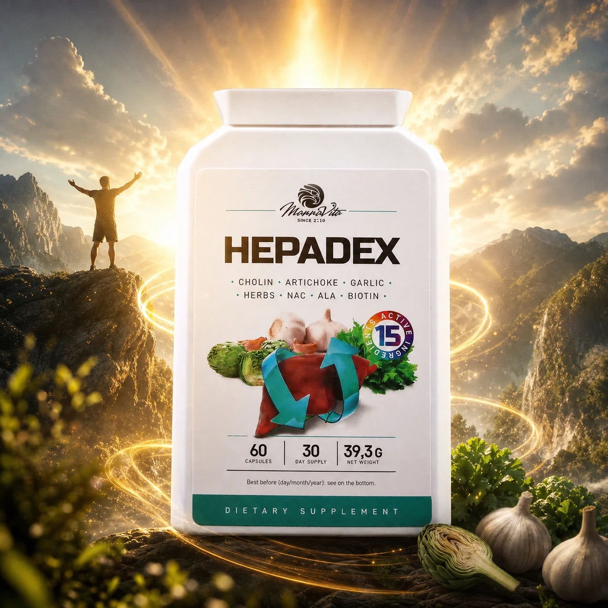 HEPADEX, complex pentru regenerarea Ficatului și îmbunătățirea sănătății Hepatice • 60 capsule
