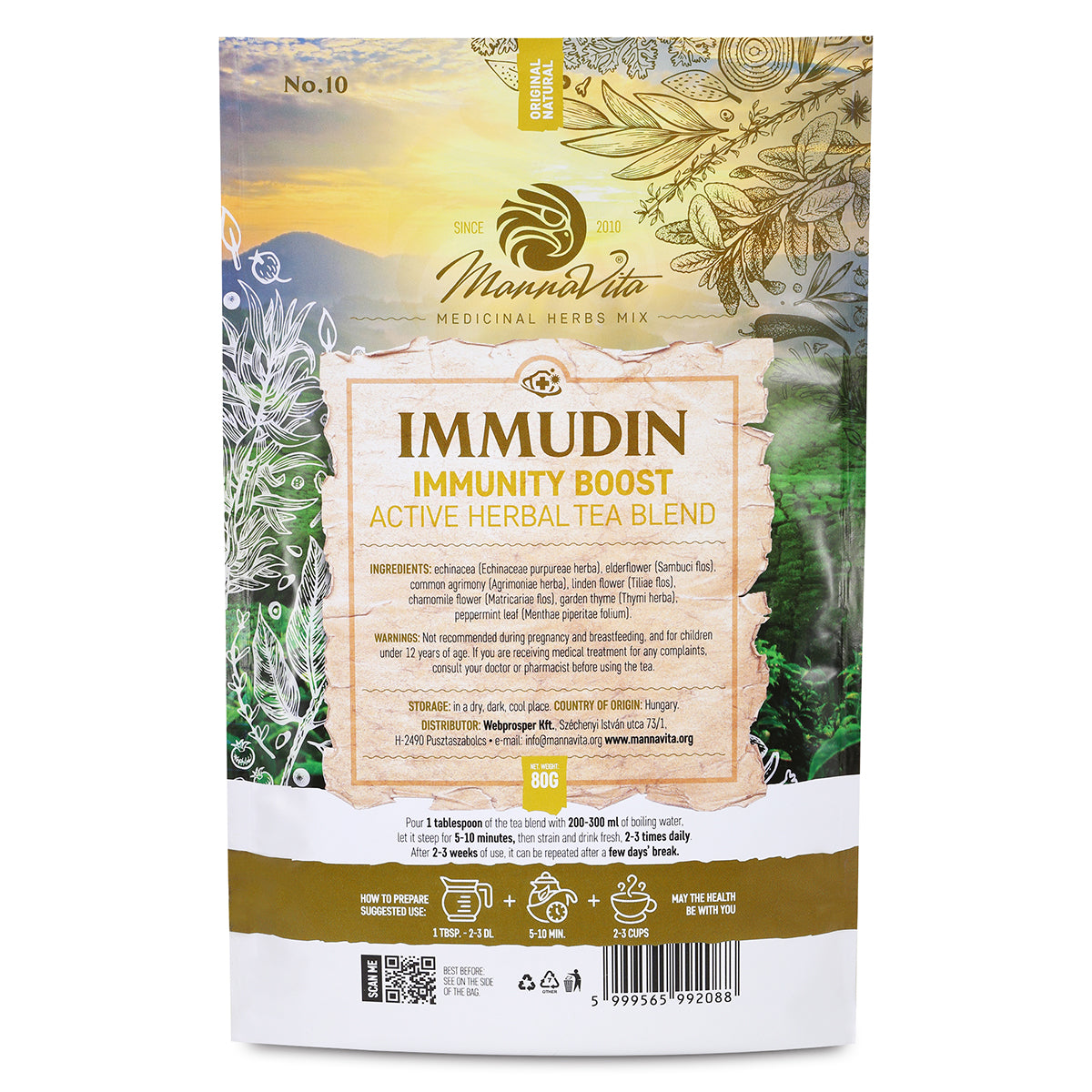 IMMUDIN Amestec activ de ceai din plante cu efect de stimulare a imunității • 80g