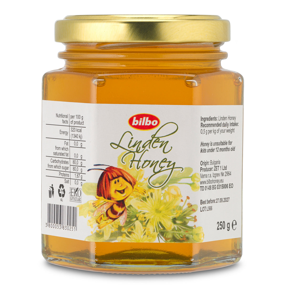 Miere crudă de tei Bilbo • 250 g