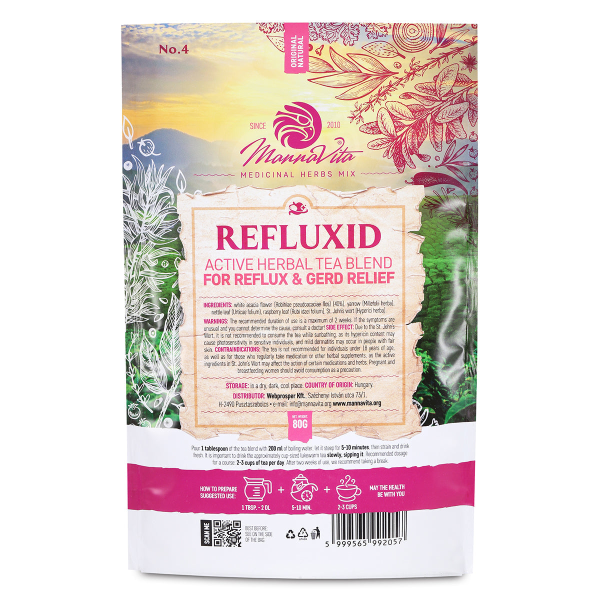 REFLUXID amestec activ de ceai din plante pentru ameliorarea refluxului și a GERD • 80g