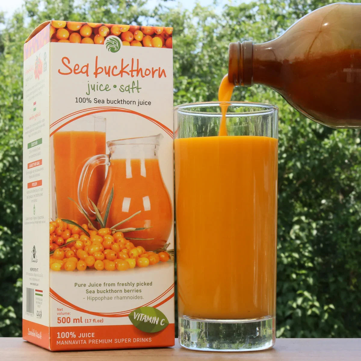 Mannavita Sea buckthorn 100% pure pressed juice • 500 ml - Mannavita