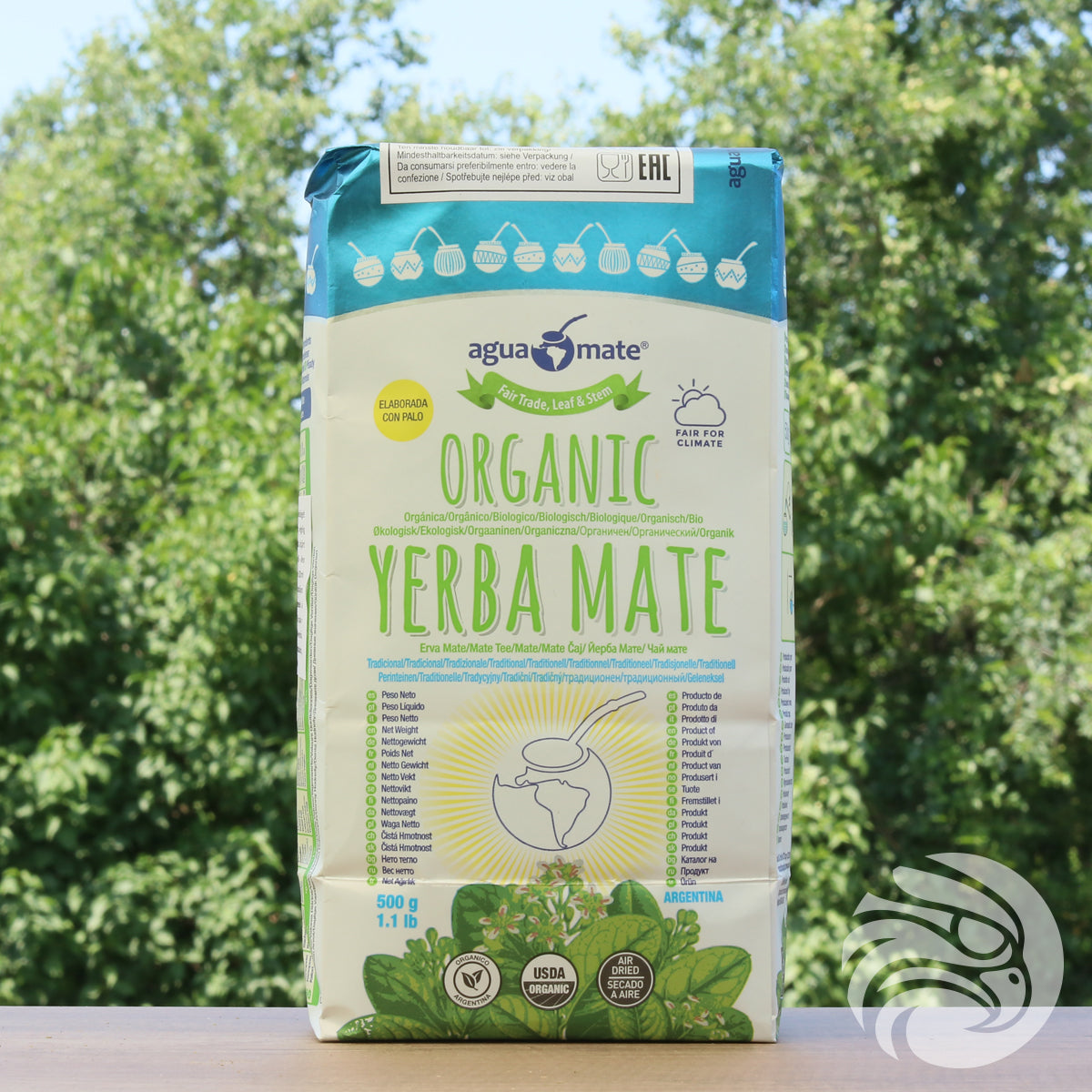Aguamate Yerba Mate organică • Preparată cu tulpini • 500 g