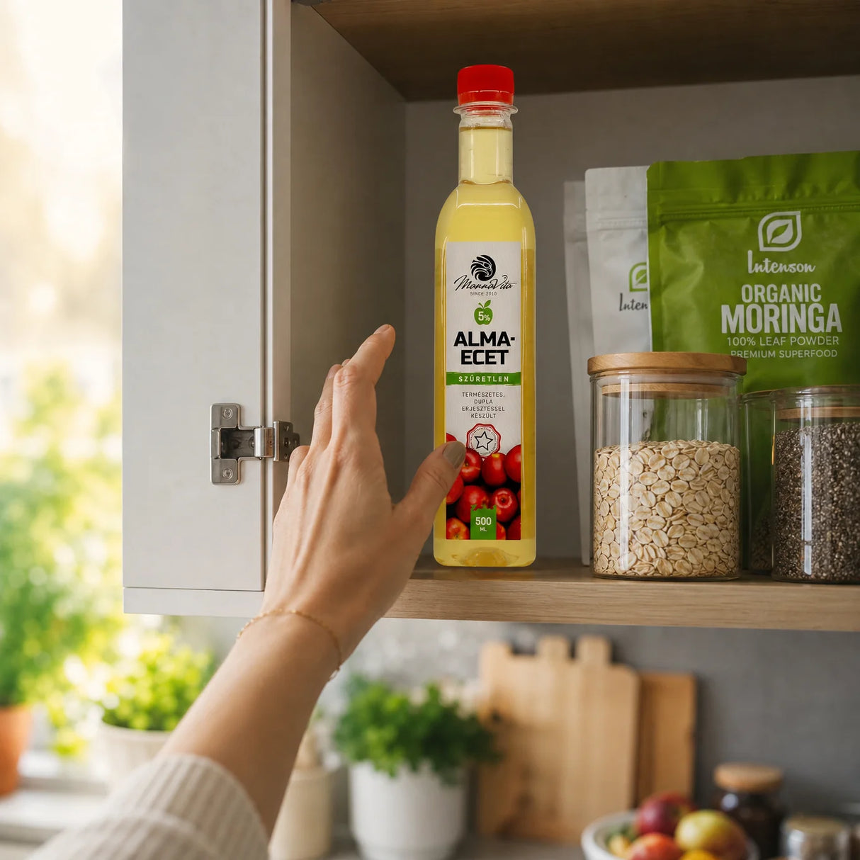 Mannavita Oțet de Mere nefiltrat, cu Dublă Fermentație • 500 ml