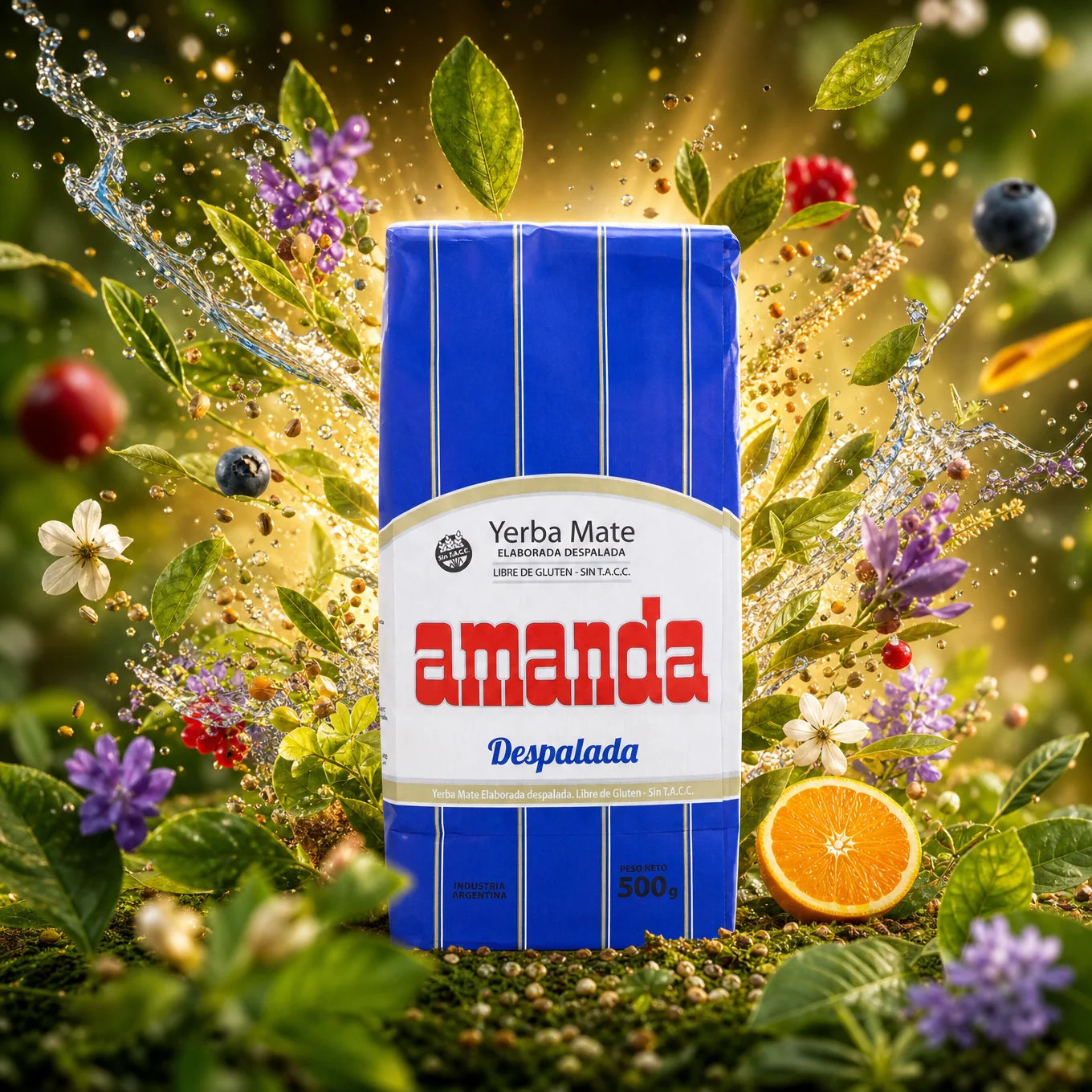 Ceai yerba mate Amanda • Fără codițe- Sin palo • 500 g