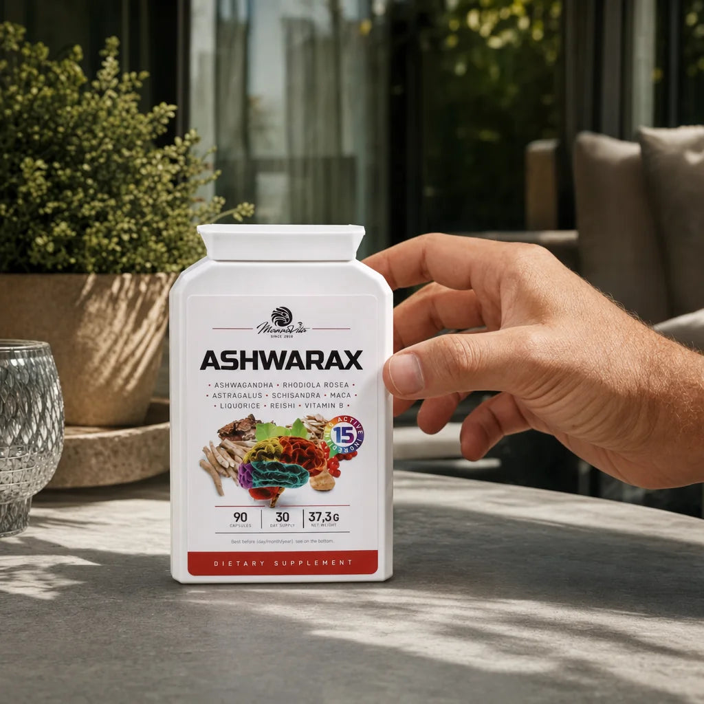 Ashwarax pentru ameliorarea Anxietății, Panicii și Insomniei • 90 capsule