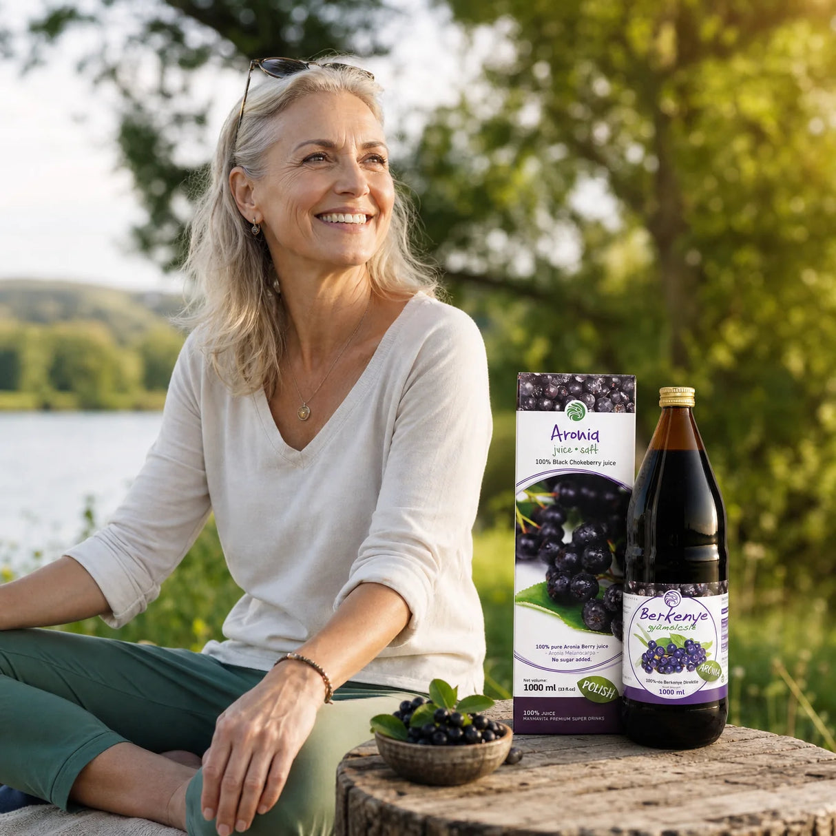 Mannavita suc pur de ARONIA 100%, proaspăt presat • 1000 ml