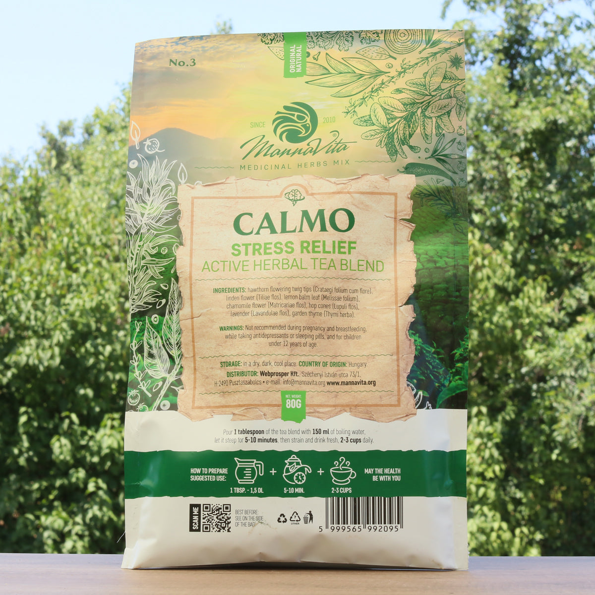 CALMO amestec activ de ceai de plante pentru reducerea stresului • 80g