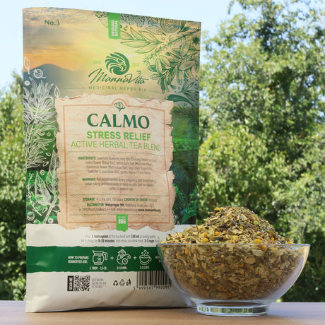CALMO amestec activ de ceai de plante pentru reducerea stresului • 80g