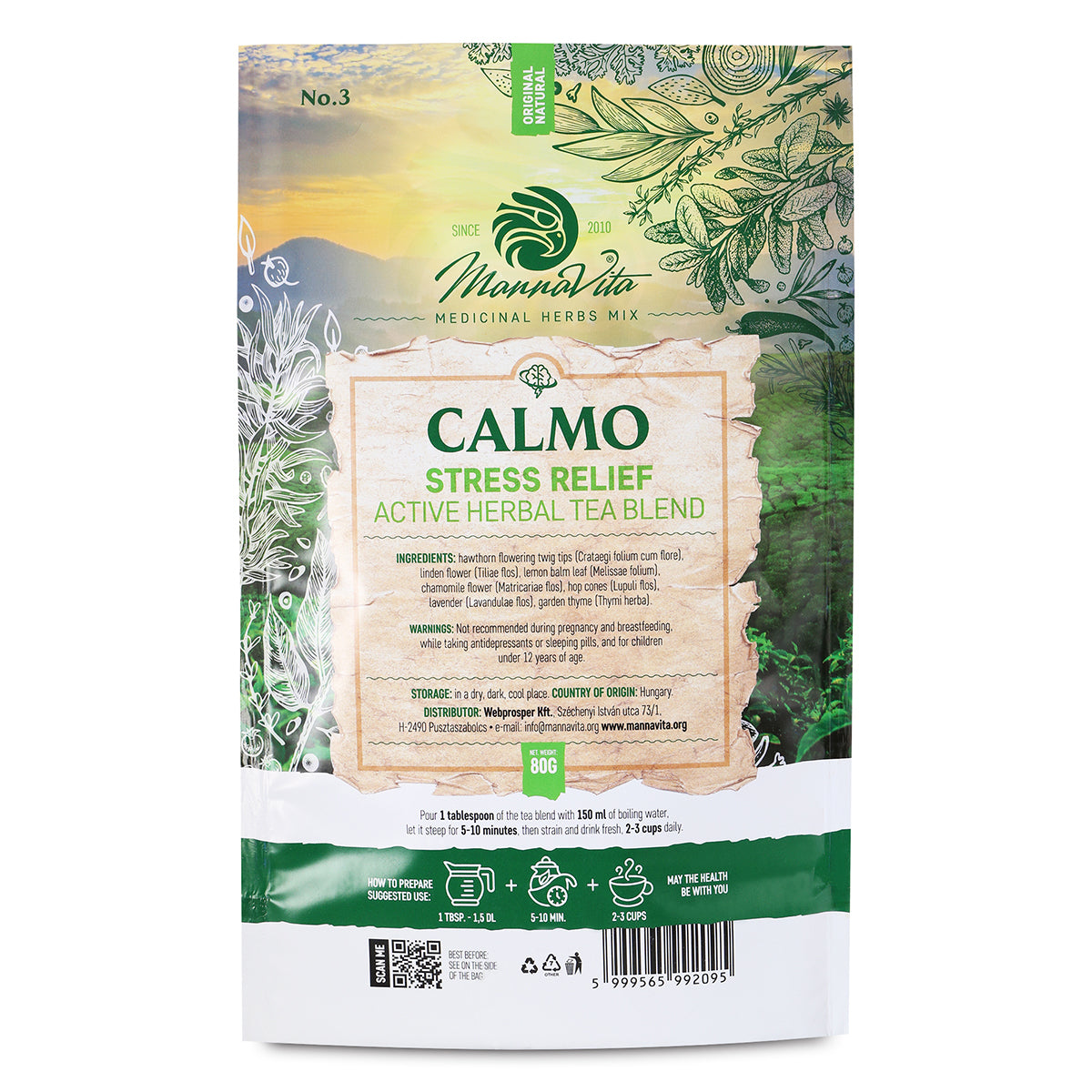 CALMO amestec activ de ceai de plante pentru reducerea stresului • 80g