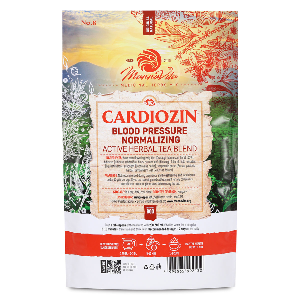 CARDIOZIN amestec activ de ceai din plante pentru normalizarea tensiunii arteriale • 80g