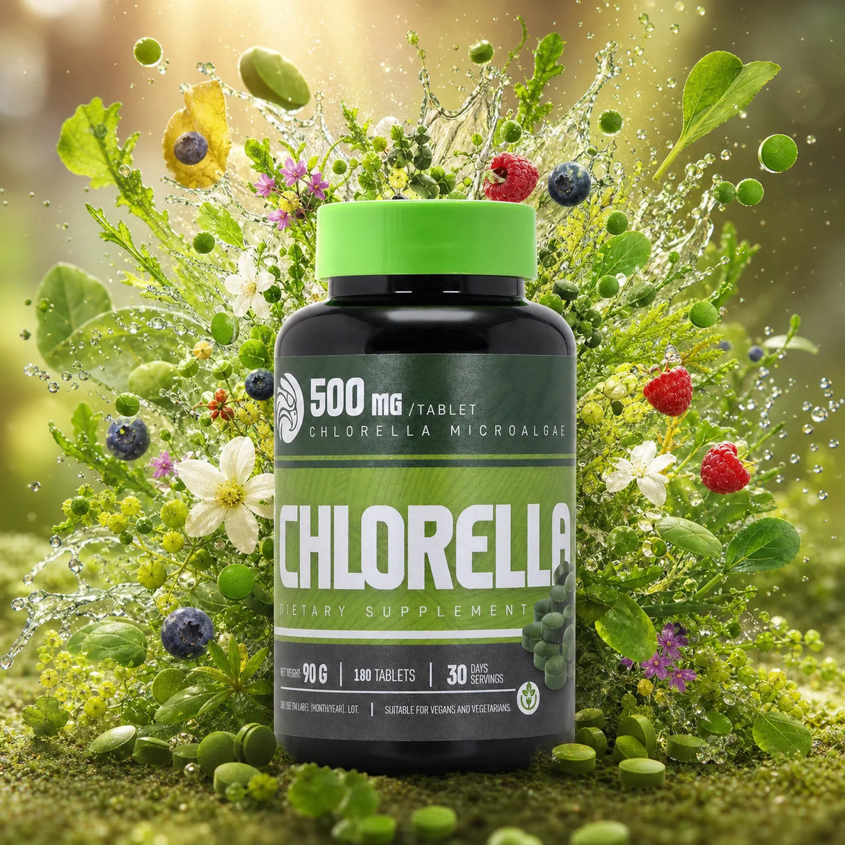 Mannavita Chlorella • tablete de 500 mg • 180 buc.