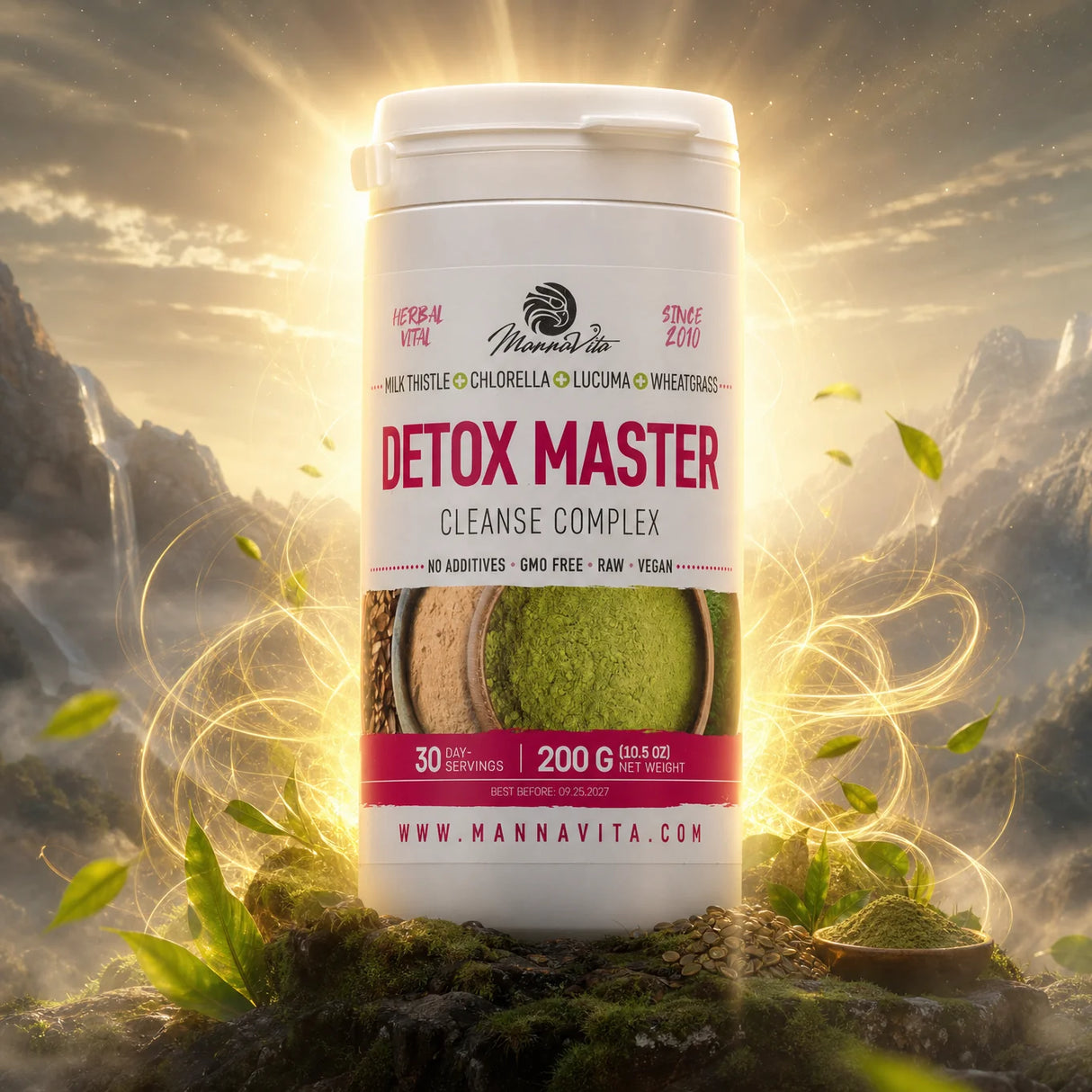 Mannavita Armurariu + Iarbă de grâu + Chlorella + Lucuma • 200 g
