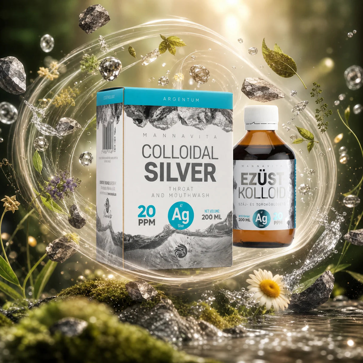 Mannavita, Argint Coloidal 20 PPM • 200 ml