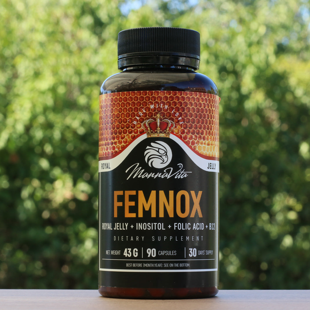 FEMNOX complex cu Lăptișor de matcă + Inozitol + Acid folic + Vitamina B12 • 90 capsule