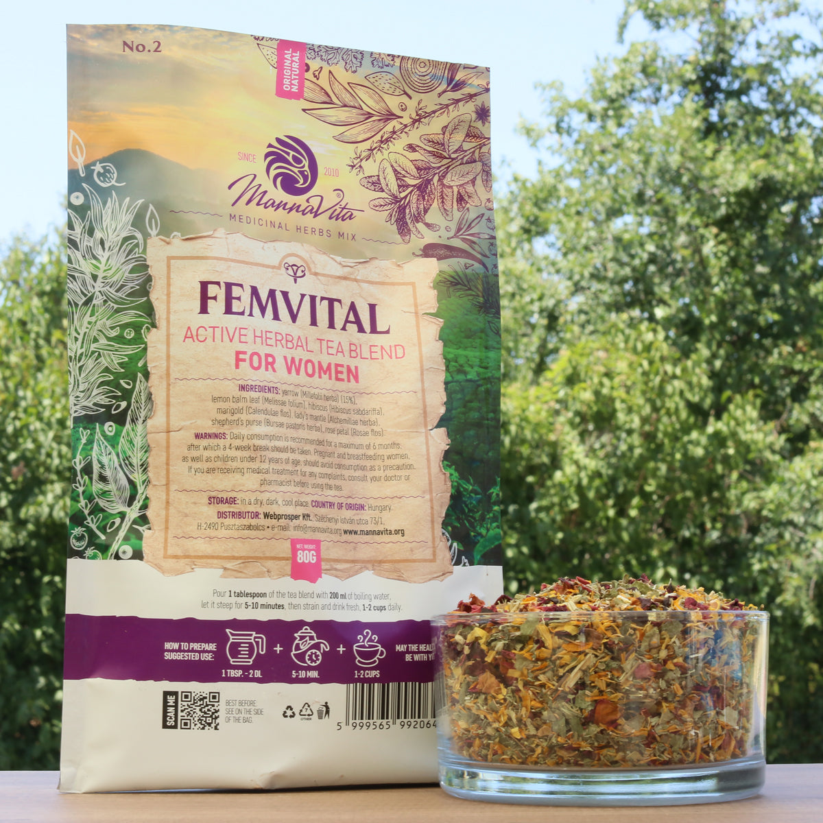 FEMVITAL amestec activ de ceai din plante pentru femei • 80g