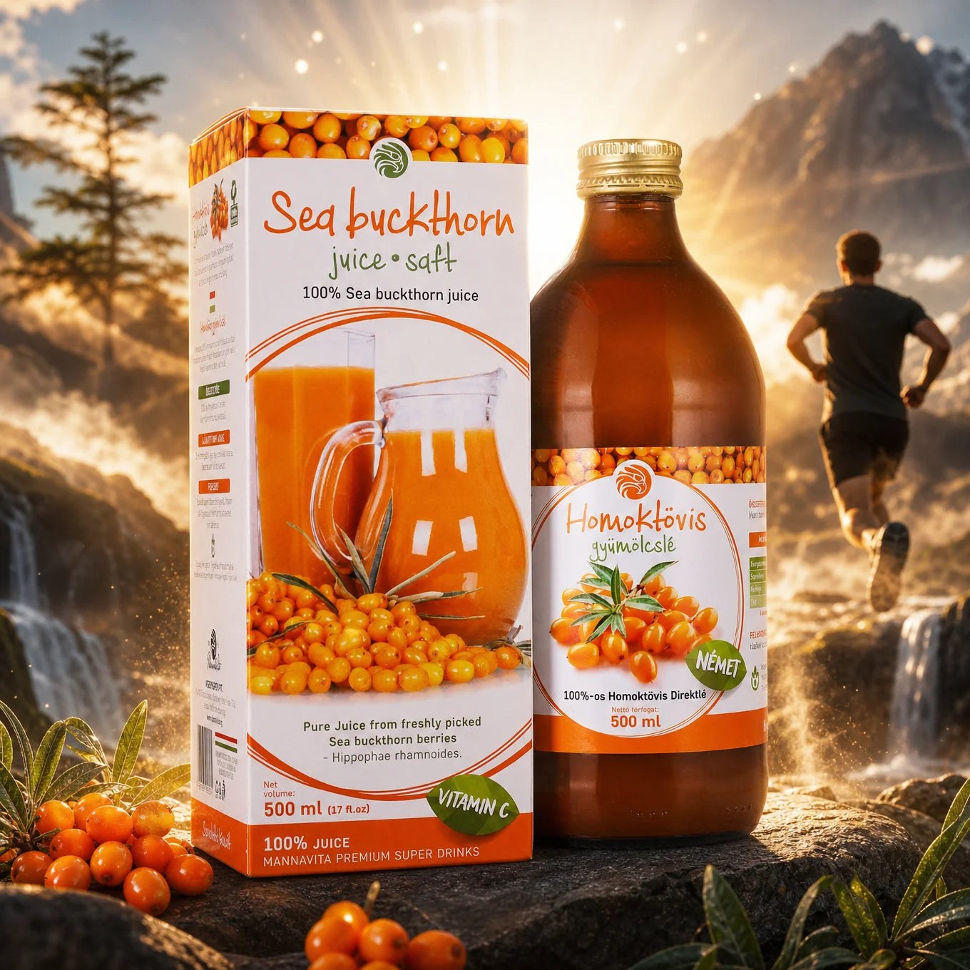 Mannavita suc pur de CĂTINĂ 100%, proaspăt presat • 500 ml