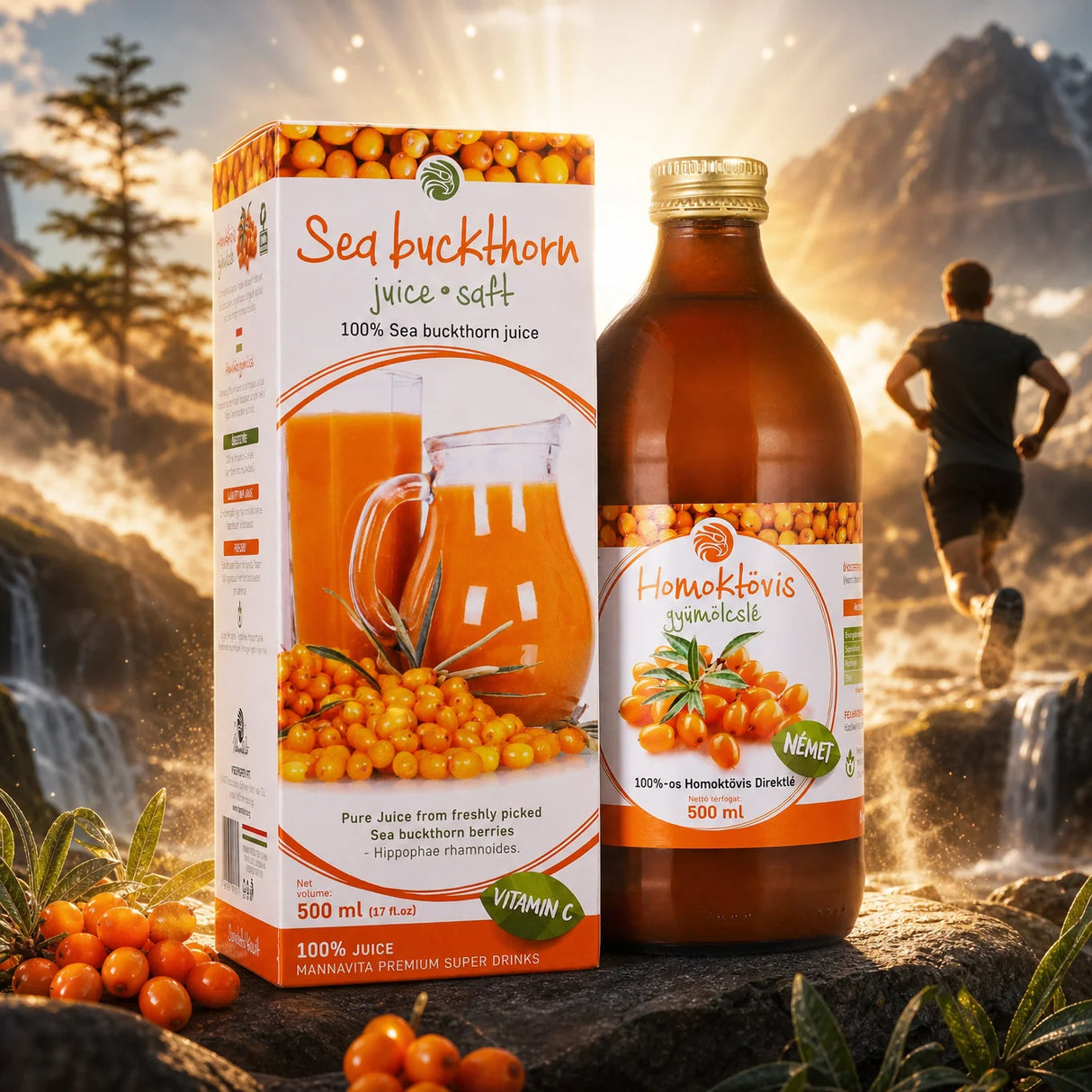 Mannavita suc pur de CĂTINĂ 100%, proaspăt presat • 500 ml