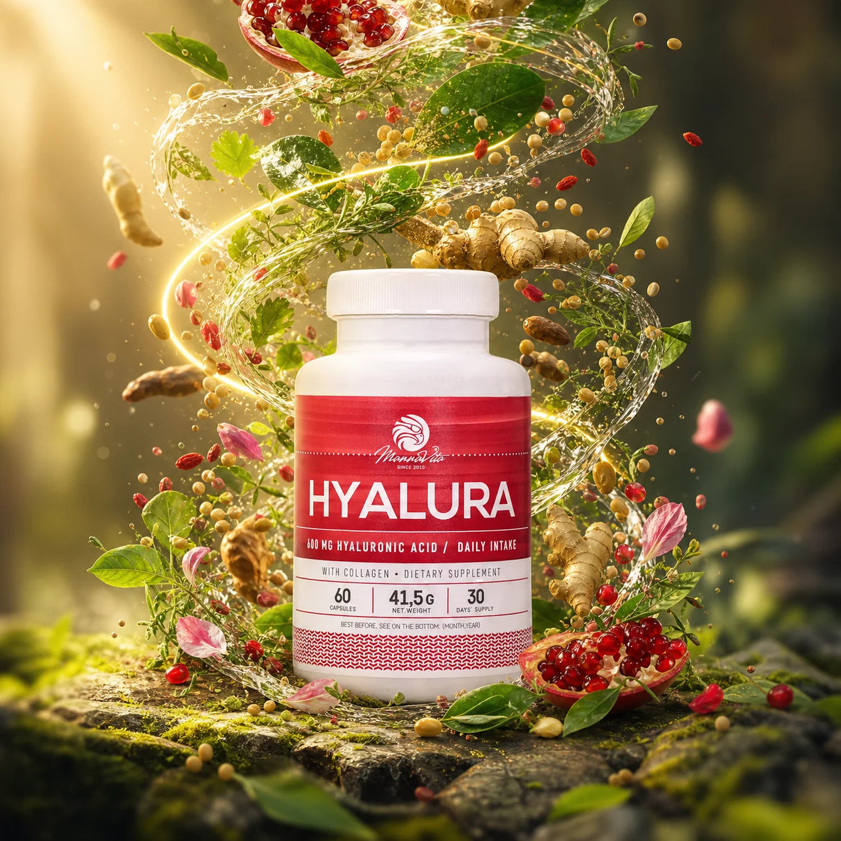 Hyalura • Capsule cu 600 mg Acid Hialuronic + colagen • 60 buc.