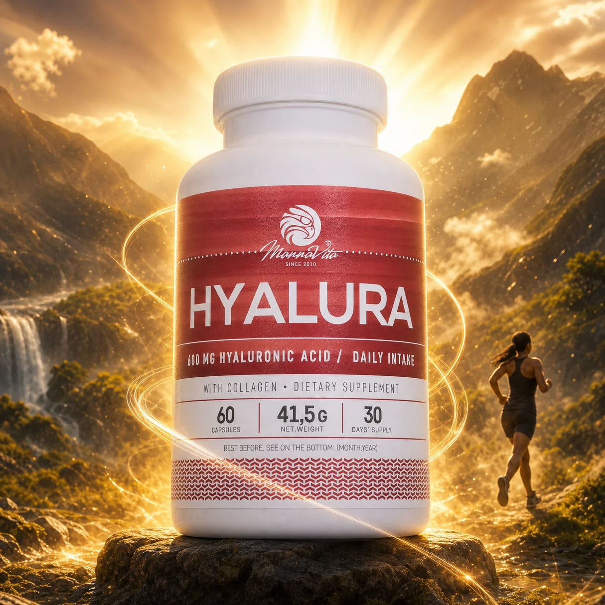 Hyalura • Capsule cu 600 mg Acid Hialuronic + colagen • 60 buc.