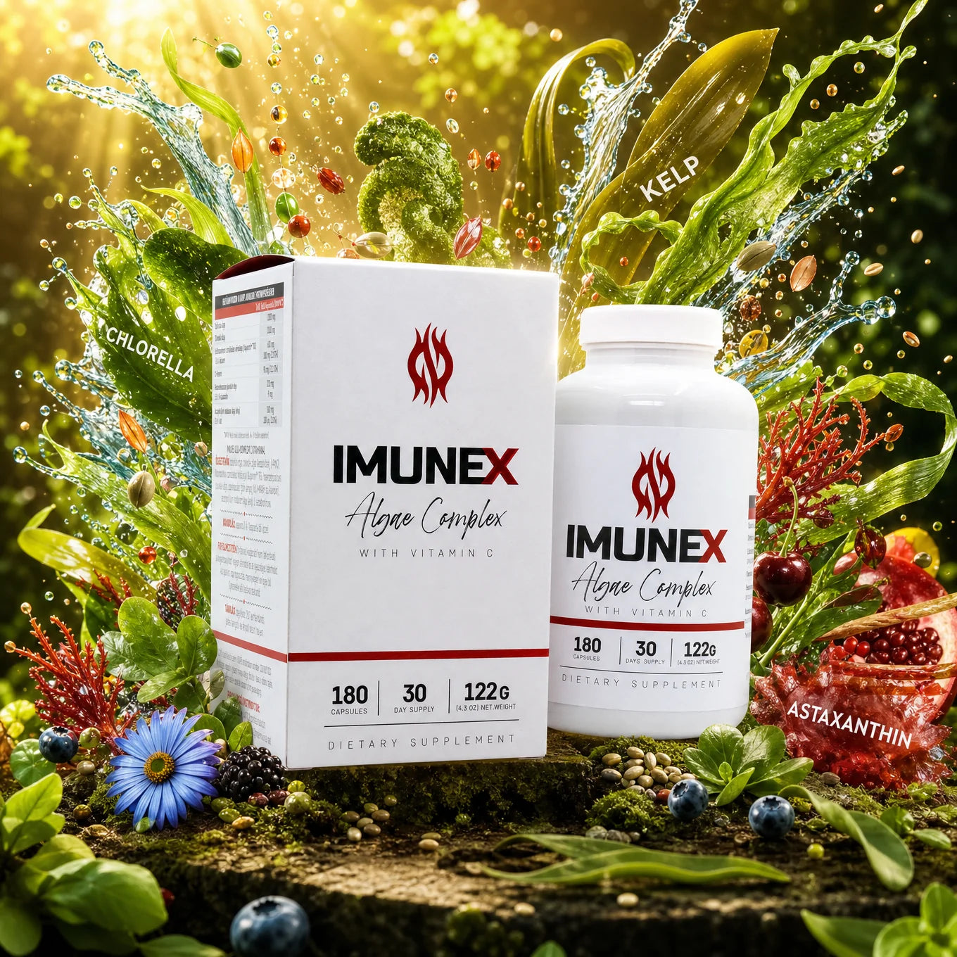 IMUNEX complex de alge • cu 5 alge • 180 capsule