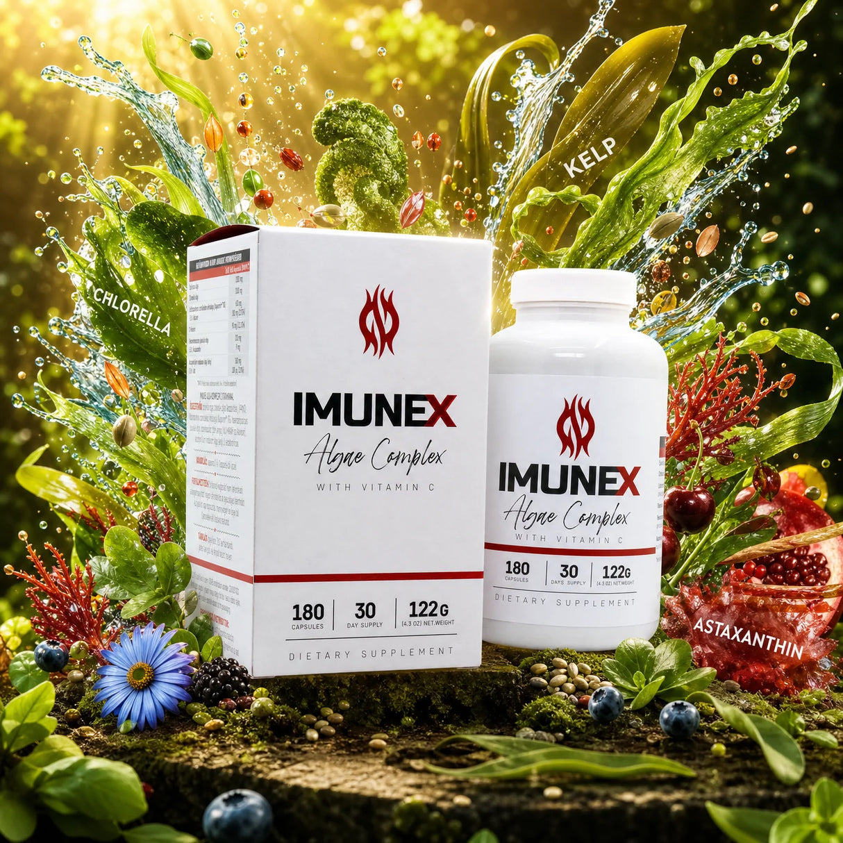 IMUNEX complex de alge • cu 5 alge • 180 capsule