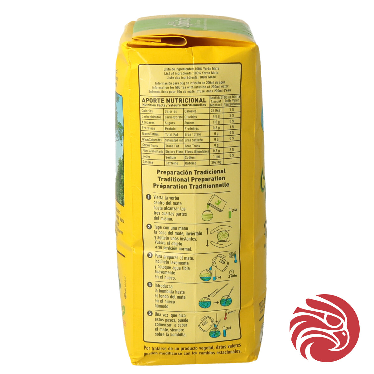 Ceai yerba mate Kraus • Elaborada, cu tulpini • 500 g