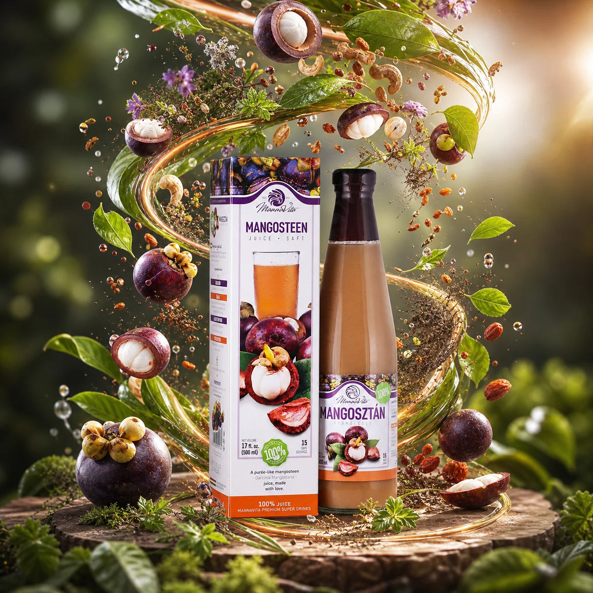 Mannavita suc pur de MANGOSTAN 100%, proaspăt presat • 500 ml