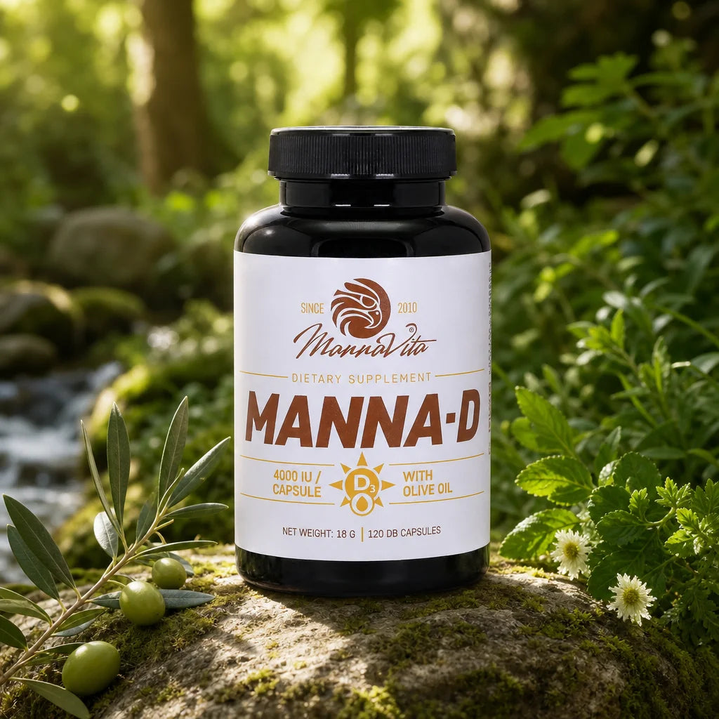 MANNA-D Vitamina D3 în ulei de măsline, 4000 UI • 120 capsule