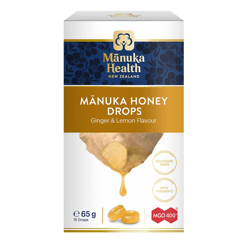 Pastile cu miere de Manuka, ghimbir natural și lămâie • 15 buc.
