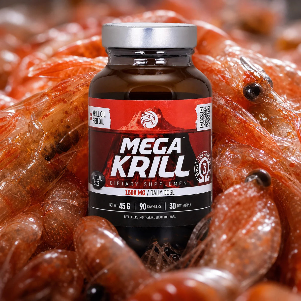 MegaKRILL 1500 mg ulei de Krill + ulei de Pește • 90 capsule