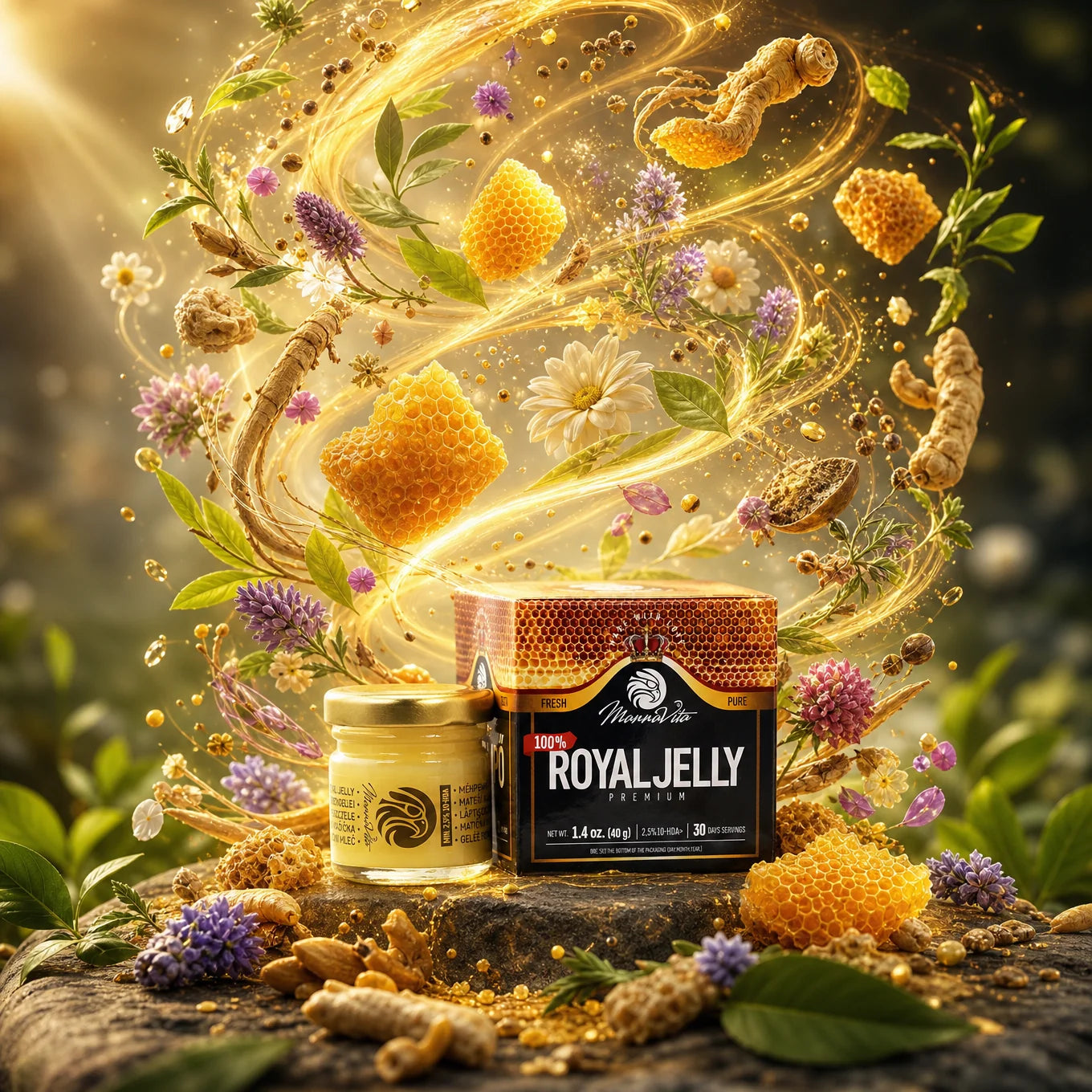 Mannavita, Premium Lăptișor de matcă • 2,5% 10-HDA • 40g