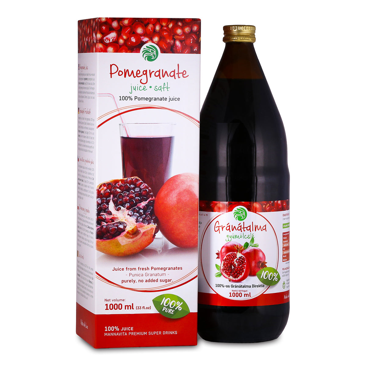 Mannavita suc pur de RODIE 100%, proaspăt presat • 1000 ml