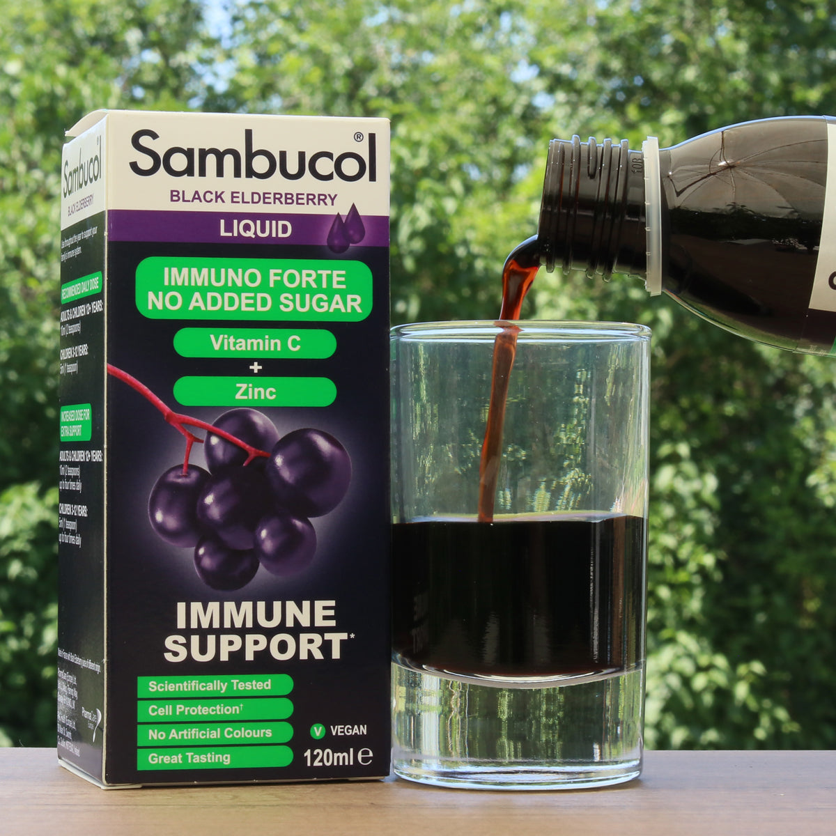 Sirop Sambucol de soc negru, fără zahăr • 120 ml