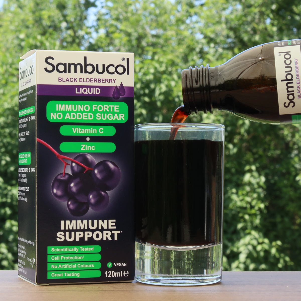 Sirop Sambucol de soc negru, fără zahăr • 120 ml