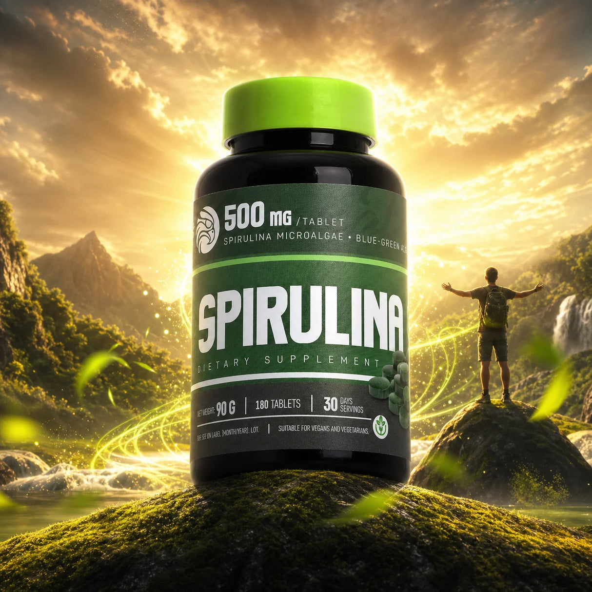 Mannavita Spirulina • tablete de 500 mg • 180 buc.